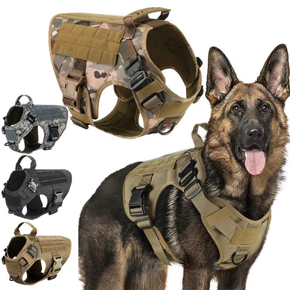 AlphaGuard Tactical Dog Harness - Durable Gear for Large Breeds