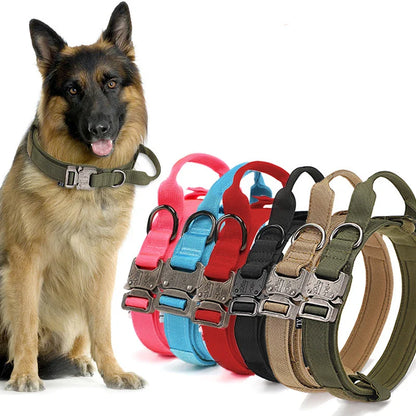 EliteGuard Tactical Dog Collar with Handle for Active Medium and Large Dogs